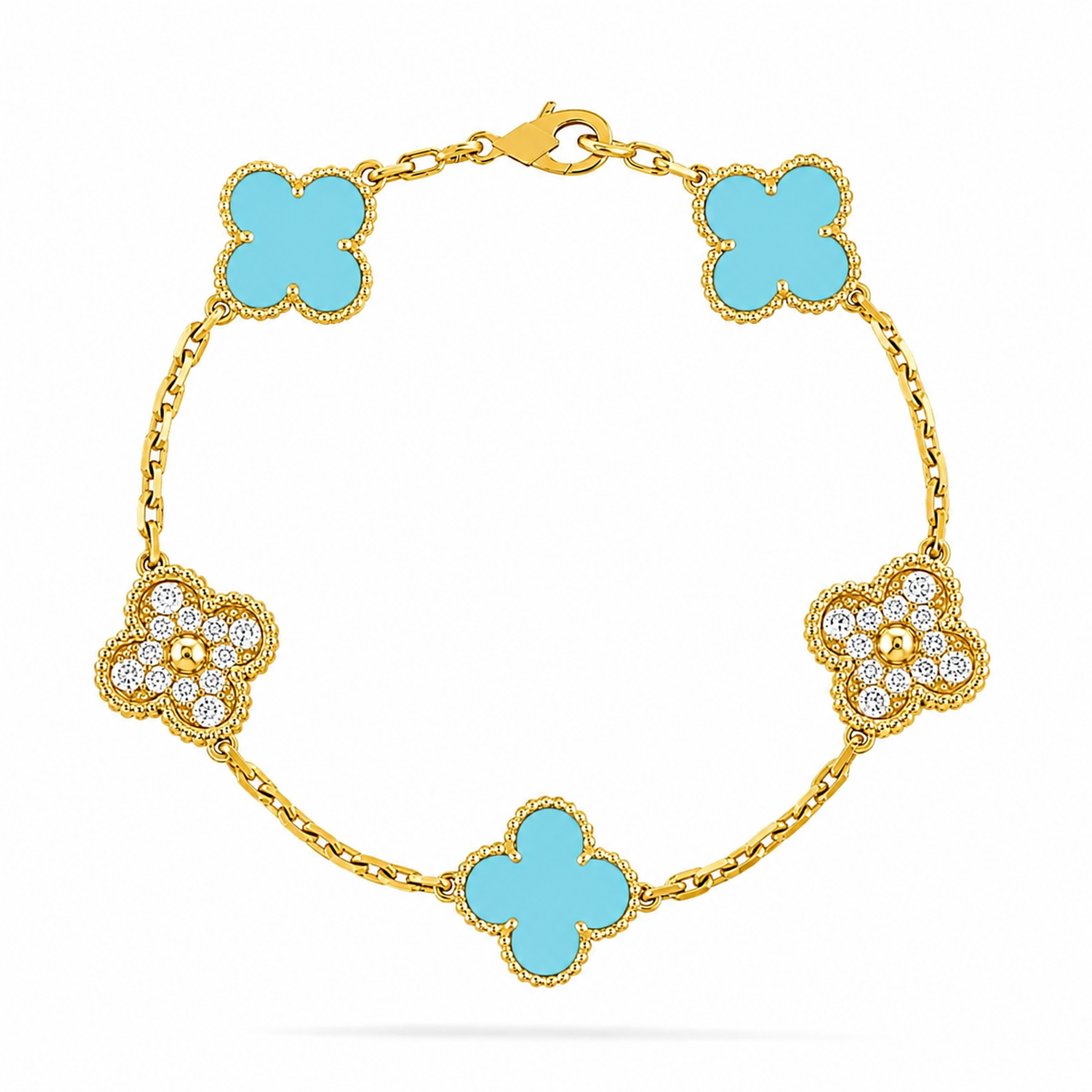 VAN CLEEF TURQUESA CON DORADO